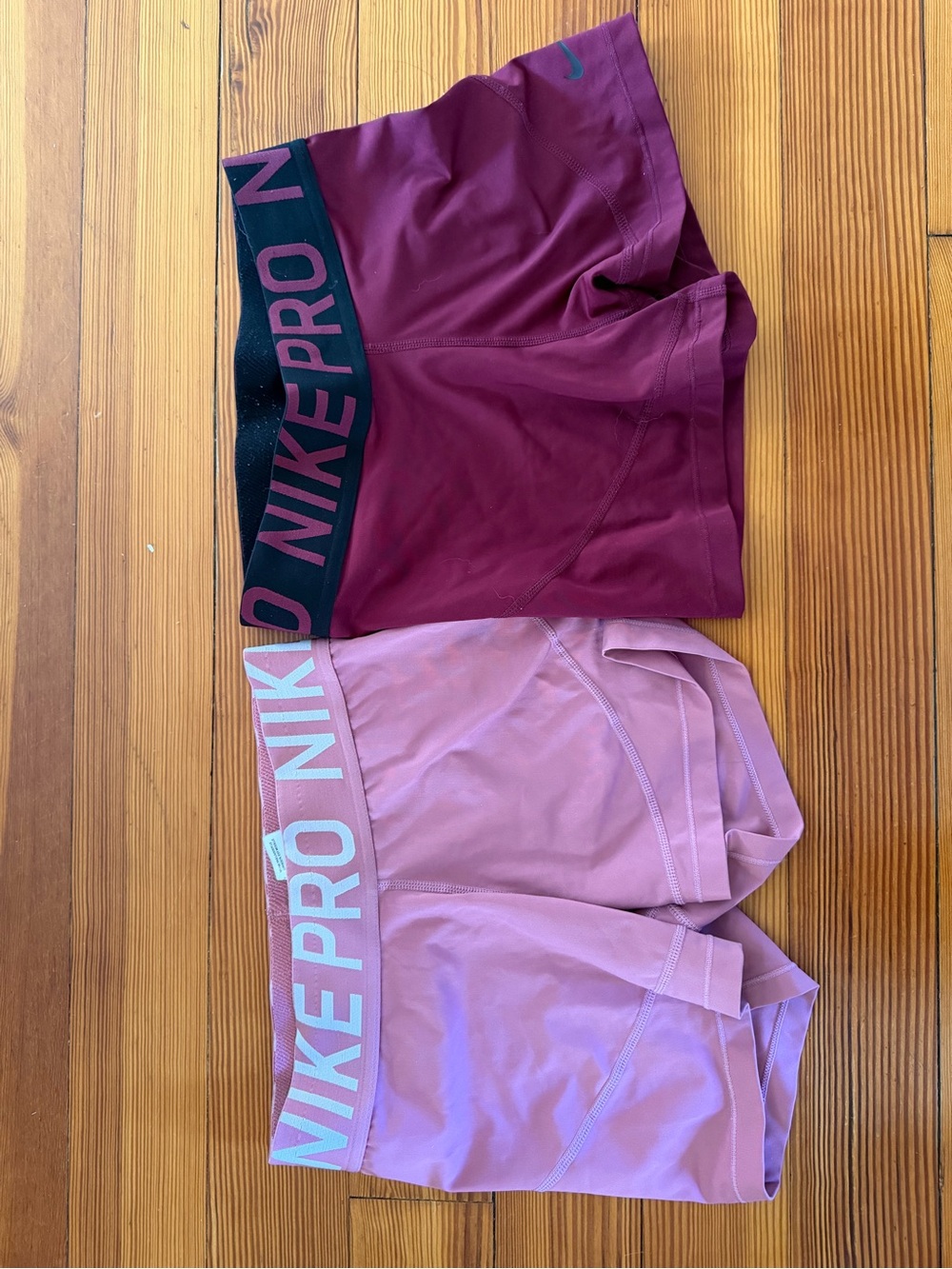Nike Pro Women’s Compression Shorts - Burgundy and Light Pink